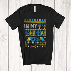 MacnyStore - In My Hanukkah Era; Humorous Hanukkah Sweater Menorah; Matching Family Friends Group T-Shirt