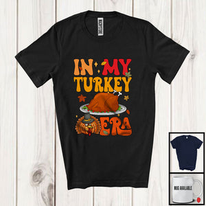 MacnyStore - In My Turkey Era; Humorous Thanksgiving Turkey Plaid Pumpkin Fall Leaves; Family Group T-Shirt