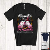 MacnyStore - In October We Wear Pink; Adorable Breast Cancer Awareness Couple Boo Ghost Witch; Family T-Shirt