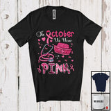 MacnyStore - In October We Wear Pink; Proud Breast Cancer Awareness Nurse Tools Leopard Plaid T-Shirt