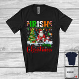 MacnyStore - Irish You A Merry Christmas; Fantastic X-mas Tree Santa Irish Flag Snowman; Family Group T-Shirt