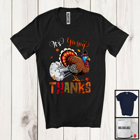 MacnyStore - IIt's Giving Thanks; Sarcastic Thanksgiving Turkey Farting; Matching Dinner Family Group T-Shirt