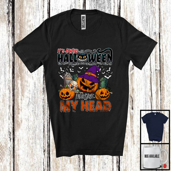 MacnyStore - It's Always Halloween Inside My Head; Scary Witch Carved Pumpkin; Matching Family Group T-Shirt