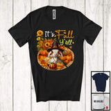 MacnyStore - It's Fall Y'all; Wonderful Thanksgiving Fall Pumpkin Goat Sunflowers; Farm Farmer Lover T-Shirt