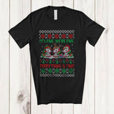 MacnyStore - It's Fine We're Fine Everything Is Fine; Lovely Christmas Three Unicorn Teacher; X-mas Sweater T-Shirt