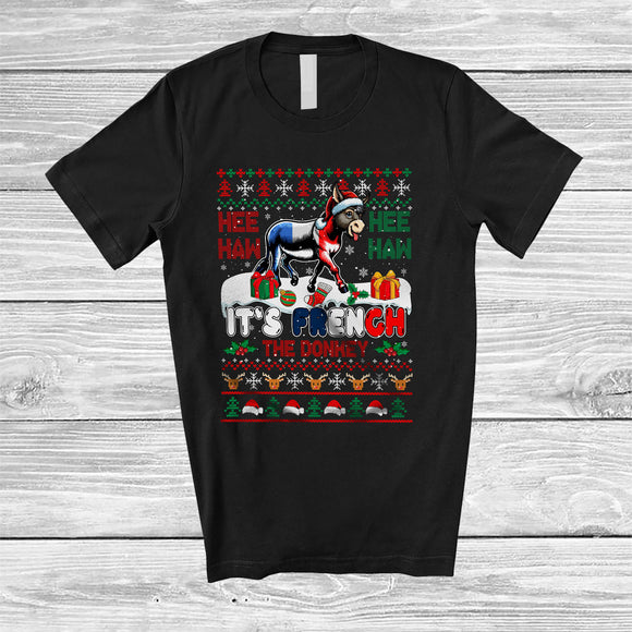 MacnyStore - It's French The Donkey; Wonderful Christmas Sweater Donkey Farmer; Farm Family Group T-Shirt