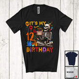 MacnyStore - It's My 12th Birthday; Joyful 12th Birthday Celebration Halloween Skeleton; Family Group T-Shirt