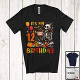 MacnyStore - It's My 12th Birthday; Joyful 12th Birthday Celebration Thanksgiving Skeleton; Family Group T-Shirt