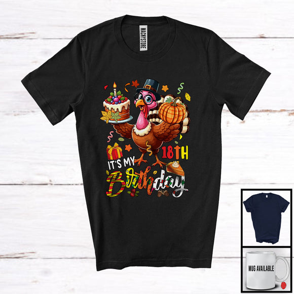 MacnyStore - It's My 18th Birthday; Adorable Thanksgiving Turkey Glasses 18 Years Old; Family Group T-Shirt