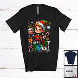 MacnyStore - It's My 1st Birthday; Adorable Christmas Snowing Around Elf 1 Year Old; Family Group T-Shirt