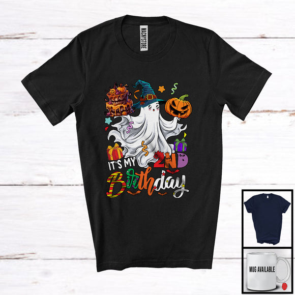 MacnyStore - It's My 2nd Birthday; Adorable Halloween Costume Witch Boo Ghost 2 Years Old; Family Group T-Shirt