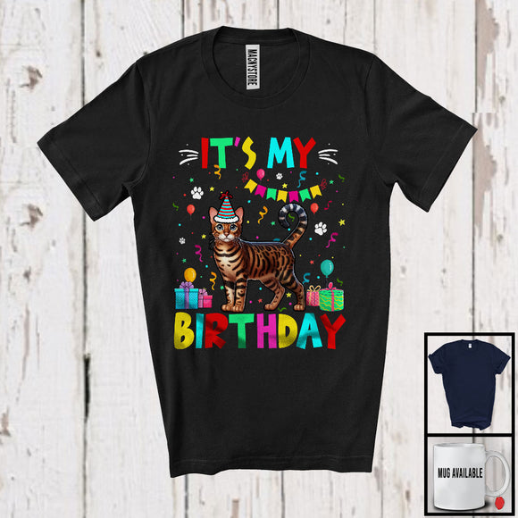 MacnyStore - It's My Birthday; Adorable Birthday Party Celebration Bengal Cat Owner Lover; Family Group T-Shirt