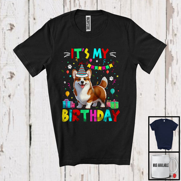 MacnyStore - It's My Birthday; Adorable Birthday Party Celebration Corgi Owner Lover; Family Group T-Shirt