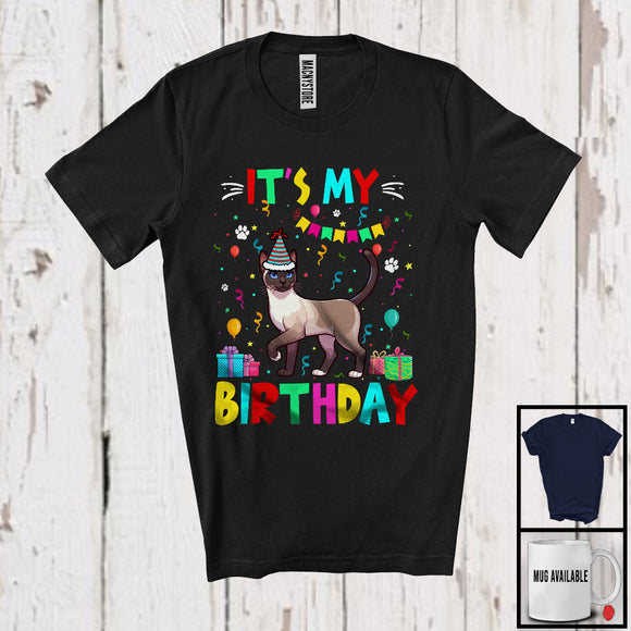 MacnyStore - It's My Birthday; Adorable Birthday Party Celebration Siamese Cat Owner Lover; Family Group T-Shirt