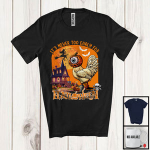 MacnyStore - It's Never Too Early For Halloween, Humorous Halloween Chicken Pumpkin Face, Animal Family T-Shirt