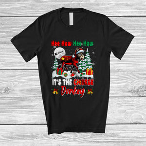 MacnyStore - It's The Chinese Donkey; Amazing Christmas Lights Santa Chinese Family; Donkey Farmer T-Shirt