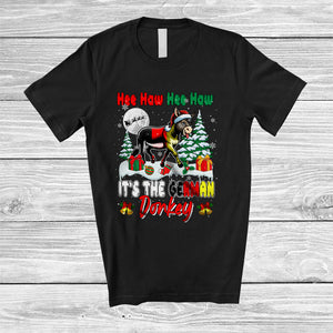 MacnyStore - It's The German Donkey; Amazing Christmas Lights Santa German Family; Donkey Farmer T-Shirt