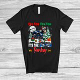 MacnyStore - It's The Scottish Donkey; Amazing Christmas Lights Santa Scottish Family; Donkey Farmer T-Shirt