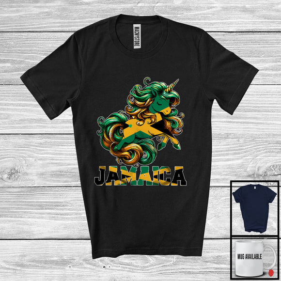 MacnyStore - Jamaica; Adorable Unicorn Lover Jamaican Boys; Matching Proud Family Group T-Shirt