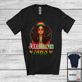 MacnyStore - Juneteenth 1865, Adorable Black History Month Afro Girl Hat Sunglasses, African American Pride T-Shirt