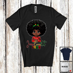 MacnyStore - Juneteenth 1865, Adorable Black History Month Afro Girls, African American Proud Family Group T-Shirt