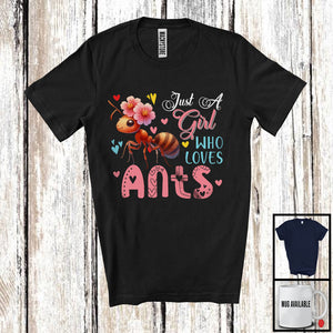 MacnyStore - Just A Girl Who Loves Ants; Adorable Flowers Floral Flowers; Matching Insect Lover T-Shirt