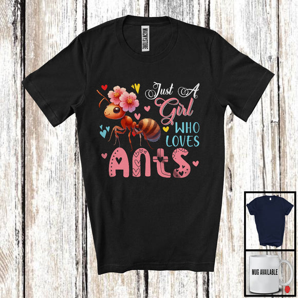 MacnyStore - Just A Girl Who Loves Ants; Adorable Flowers Floral Flowers; Matching Insect Lover T-Shirt