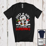 MacnyStore - Just A Girl Who Loves Bunnies And Christmas; Joyful X-mas Santa Bunny; Wild Animal Lover T-Shirt