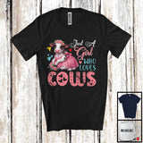 MacnyStore - Just A Girl Who Loves Cows; Lovely Flowers Floral Farm Animal Cow; Farmer Lover T-Shirt