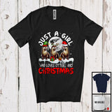 MacnyStore - Just A Girl Who Loves Otters And Christmas; Joyful X-mas Santa Otter; Wild Animal Lover T-Shirt