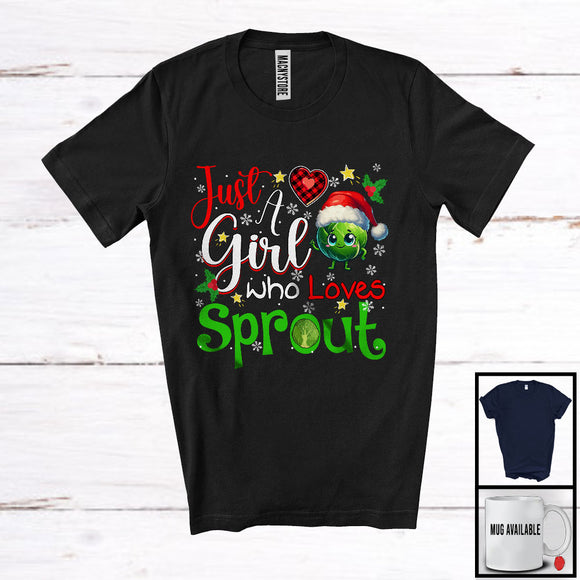 MacnyStore - Just A Girl Who Loves Sprout; Adorable Christmas Sprout; X-mas Family Friends Group T-Shirt