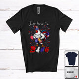 MacnyStore - Just Here To Bang, Adorable 4th Of July American Flag Chicken Drinking Beer, Drunker Patriotic T-Shirt