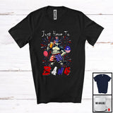 MacnyStore - Just Here To Bang, Adorable 4th Of July American Flag Cow Drinking Beer, Drunker Patriotic T-Shirt