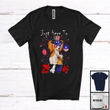 MacnyStore - Just Here To Bang, Adorable 4th Of July American Flag Papillon Drinking Beer, Drunker Patriotic T-Shirt