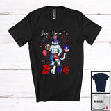 MacnyStore - Just Here To Bang, Adorable 4th Of July Cat Drinking Beer, Drunker Patriotic Group T-Shirt