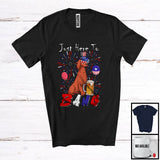 MacnyStore - Just Here To Bang, Adorable 4th Of July Irish Setter Drinking Beer, Drunker Patriotic Group T-Shirt