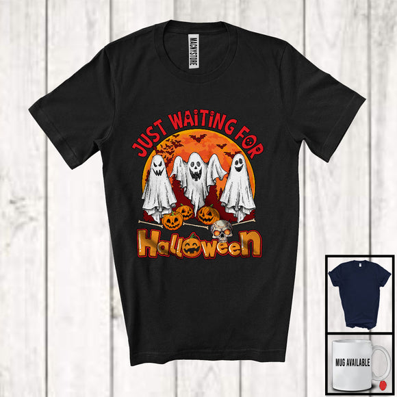 MacnyStore - Just Waiting For Halloween; Amazing Halloween Costume Boo Ghost Spooky Group; Family Lover T-Shirt