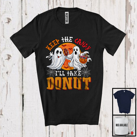 MacnyStore - Keep The Candy I'll Take Donut, Humorous Halloween Costume Boo Ghost, Food Lover T-Shirt