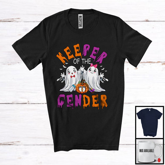 MacnyStore - Keeper Of The Gender; Amazing Halloween Costume Couple Boo Ghost; Pregnancy Reveal Pumpkin T-Shirt