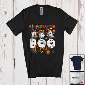 MacnyStore - Kindergarten Boo Crew Funny Scary Halloween Costume Boo Witch Skull Student Teacher Group T-Shirt