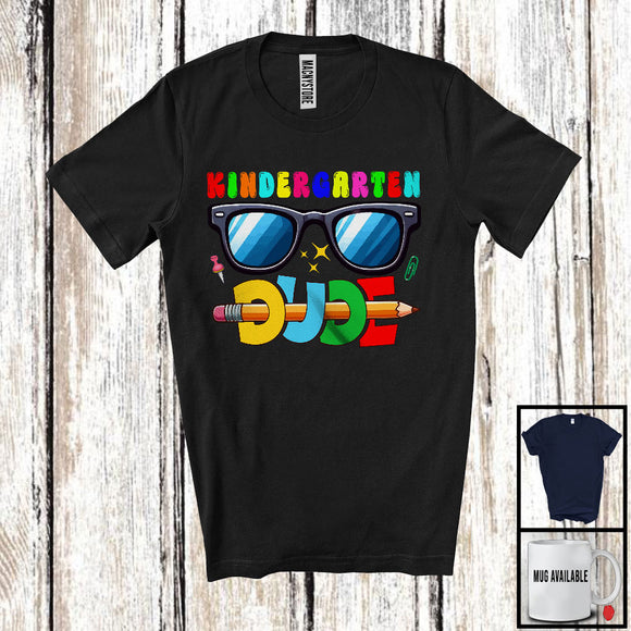 MacnyStore - Kindergarten Dude; Adorable Back To School First Day Of School Sunglasses; Boys Students Teacher T-Shirt