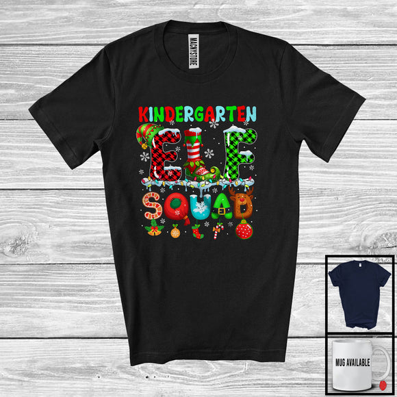 MacnyStore - Kindergarten Elf Squad; Wonderful Christmas Simple Elf Costume; Pajamas Teacher Group T-Shirt