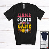 MacnyStore - Kindergarten Game On; Joyful First Day Of School Flowers Softball Player; Students Teacher T-Shirt