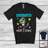 MacnyStore - Kindergarten Here I Come; Colorful Back To School T-Rex Dinosaurs; Boys Students Group T-Shirt