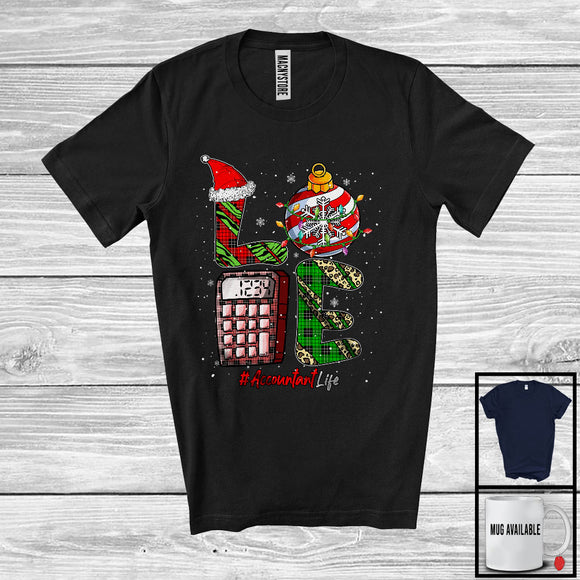 MacnyStore - LOVE Accountant; Fantastic Christmas Leopard Plaid Ornaments; Proud Jobs Careers Group T-Shirt