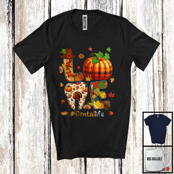 MacnyStore - LOVE Dental; Amazing Thanksgiving Fall Leaves Plaid Pumpkin Calculator; Careers Jobs T-Shirt