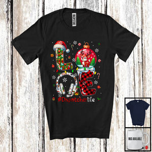 MacnyStore - LOVE Dispatcher; Awesome Christmas Plaid Ornament Headphone; X-mas Careers Jobs T-Shirt