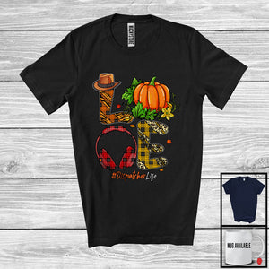 MacnyStore - LOVE Dispatcher; Fantastic Thanksgiving Leopard Plaid Pumpkin; Proud Jobs Careers Group T-Shirt