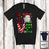 MacnyStore - LOVE Golf; Cheerful Christmas Lights Plaid Golf; Matching X-mas Sport Player Team T-Shirt