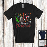 MacnyStore - LOVE Merry Christmas; Proud Plaid X-mas Santa Elf Reindeer Bartender Tools; Jobs Careers T-Shirt